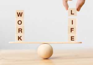 wooden blocks balancing work and life